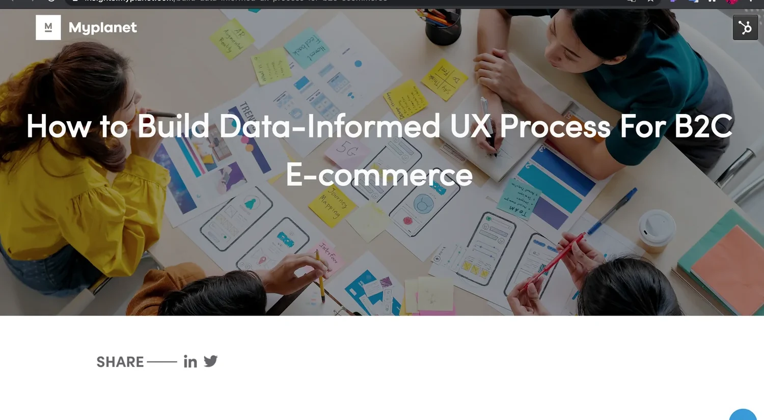 Proceso UX en Myplanet