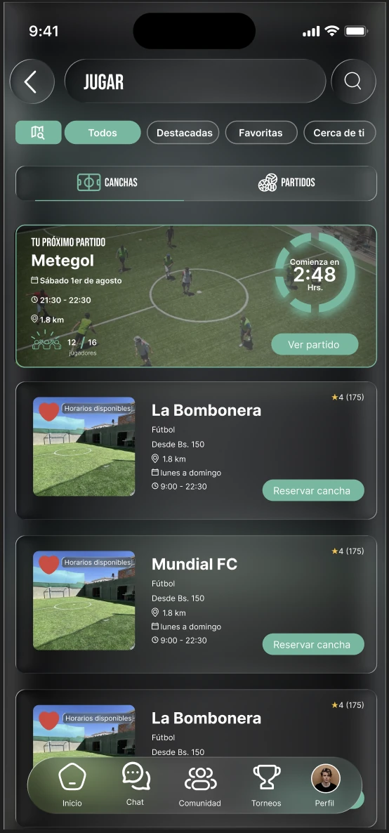 Exploración de canchas