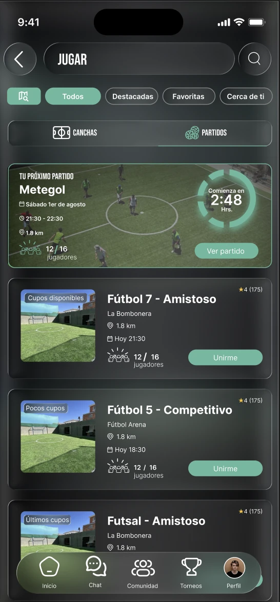 Teamateur partidos