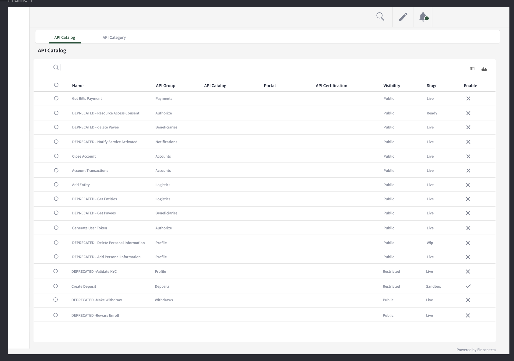 Finconecta API Catalog