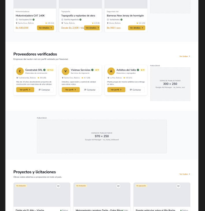 Nexovial listings suppliers and projects