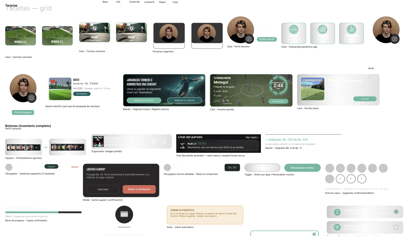 Teamateur Design System components