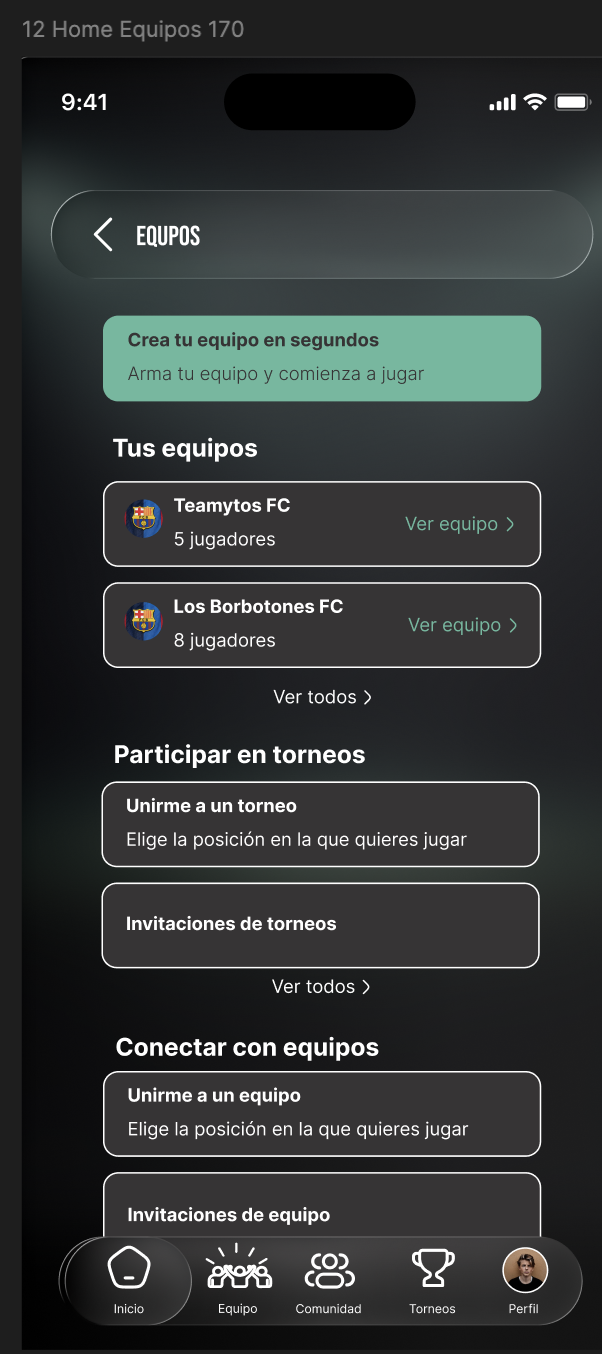 Teamateur teams home